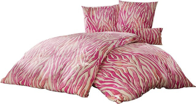 Wäschepur Bettwäsche Set aus 100% Baumwolle mit Grafikprint in Pink und Multicolour, Breite: 135 cm, Länge: 200 cm - Bild 1