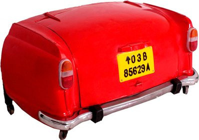 SIT Schrank THIS & THAT im Industrial Design aus Altmetall und Altholz, Farbe: Rot, B/T/H: 80,0 x 72,0 x 168,0 cm - Bild 1