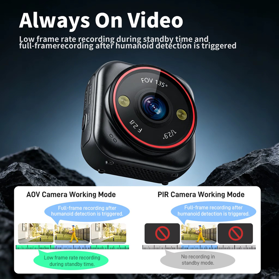 DiFang 4G LTE Mini-Sicherheitskamera für Außenbereich, kabellos und batteriebetrieben, IP66 wasserdicht mit 12X Zoom und Vlog-Aufnahmefunktion - Bild 4