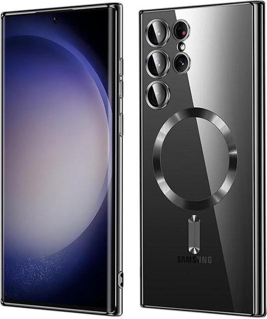 Stoßfeste Samsung Galaxy Hülle mit magnetischer weicher Beschichtung in Transparent oder Schwarz - Bild 1