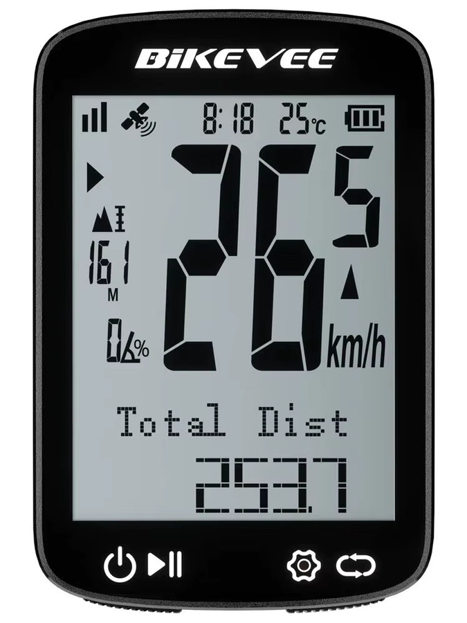 Bikevee Drahtloser GPS-Fahrradcomputer in Schwarz - Bild 7