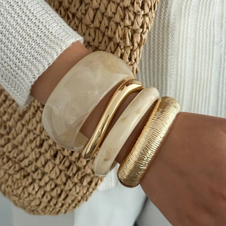 Salircon Armreifen, Harz, Unregelmäßige Geometrische Chunky Manschette, Damen - Bild 2