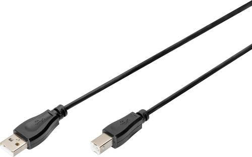 Digitus USB 2.0 Anschlusskabel USB-A auf USB-B in Schwarz, Länge: 1,80 m - Bild 1