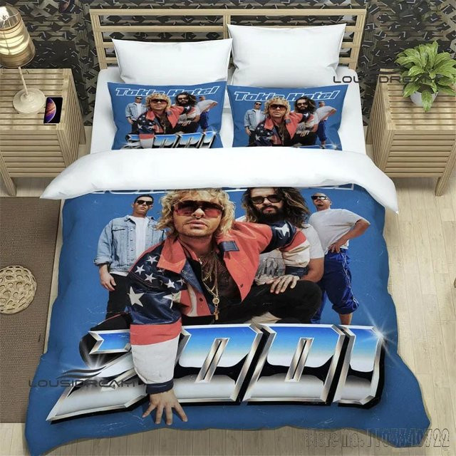 Bettwäsche-Set Tokio Hotel von JMG Household Supplies mit 1 Bettbezug und 2 Kissenbezügen aus Mikrofaser, B/H: 180 x 210 cm - Bild 1
