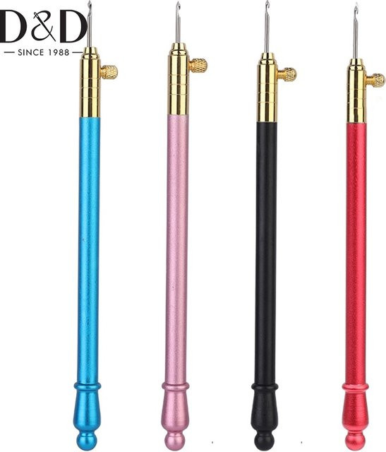 NOTIONSLAND Sticknadel-Set mit 3 Häkelhaken aus Edelstahl in Pink für Perlen und Pailletten - Bild 1