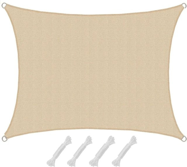 AMANKA HDPE Sonnensegel rechteckig beige B/B/H: 150 x 200 cm - Bild 1