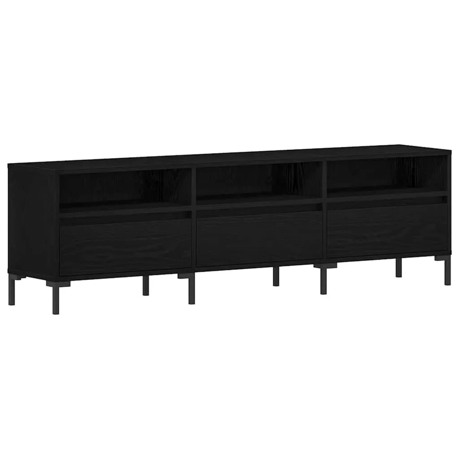 vidaXL TV-Schrank in Schwarzer Eiche, moderner Lowboard aus Holzwerkstoff, B/T/H: 150 x 30 x 44,5 cm - Bild 2