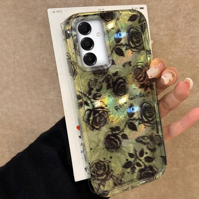 Black Line Rose INS Luxus Blume Handyhülle für Samsung Galaxy A56 A55 A16 A07 A17 A26 A54 A15 A13 A36 A25 A35 A14 A34 in Multicolour - Bild 1