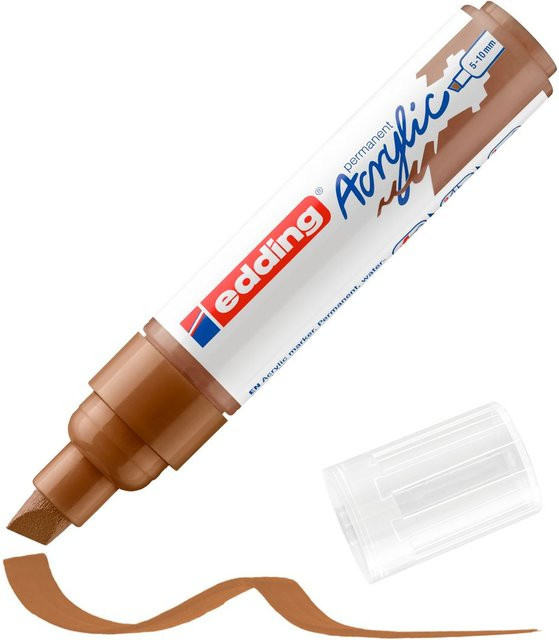 edding 5000 Acrylmarker Breit in Braun Haselnuss mit Keilspitze - Bild 1