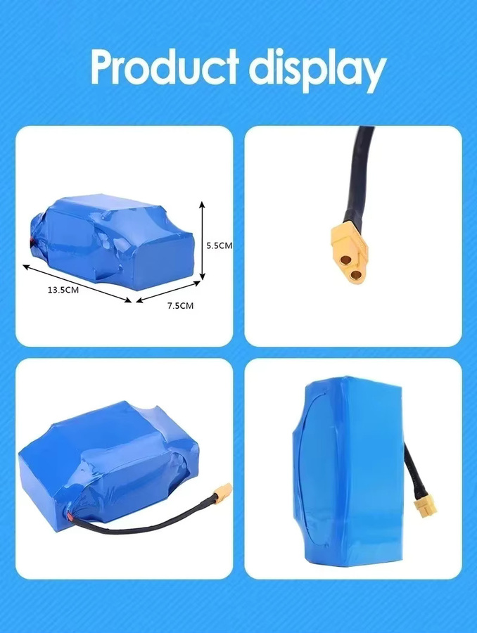 Aleaivy Hochleistungs-Li-Ionen-Akku 36V 6700mAh für selbstbalancierende Einräder, 10S2P, Blau - Bild 4