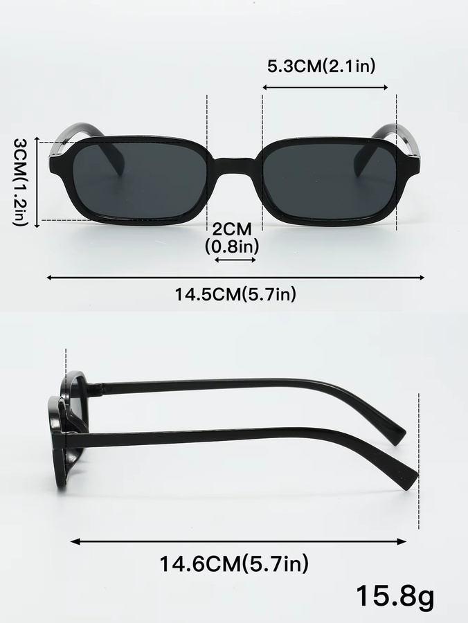 CAIPAI Sonnenbrillen-Set, quadratisch und oval, Vollrand, schwarz, Kunststoff - Bild 2
