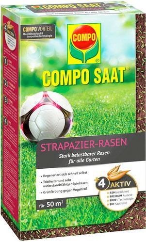 Compo Rasensamen Strapazier-Rasen für Sport- und Spielrasen, 1 kg - Bild 1