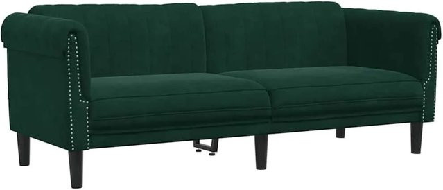 vidaXL 3-Sitzer Sofa in Dunkelgrün aus Samt mit Massivholzrahmen und Armlehnen, B/T/H: 203 x 77 x 74 cm - Bild 1