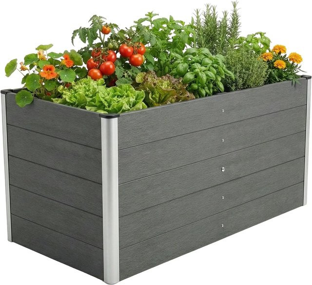 Floordirekt WPC Hochbeet Delos Extra Robust mit Stützstange in Anthrazit B: 150 cm, T: 70 cm, H: 75 cm - Bild 1