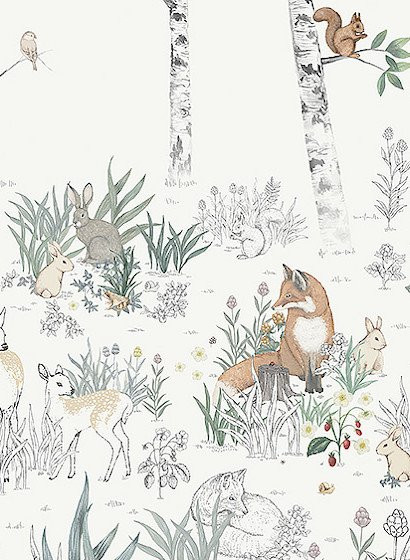 Boråstapeter Mural Magic Forest 7481 Fototapete Vlies mit Waldmotiv in Grau für Kinderzimmer und Spielbereiche - Bild 1