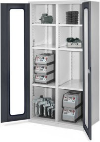 Kappes Schwerlastschrank MMT Mod. 51 mit Sichtfenstertüren in Grau, B/T/H: 100 x 60 x 195 cm - Bild 1