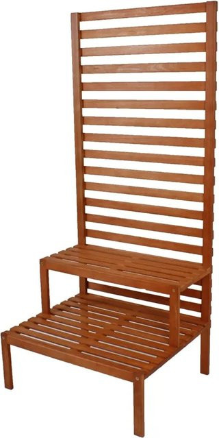 Jardinion Sichtschutz mit Pflanzentreppe aus Eukalyptus-Holz in Braun, B/T/H: 80 x 66 x 180 cm - Bild 1