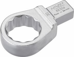 Hazet Einsteck-Ringschlüssel 6630D-30 mit 14 x 18 mm Einsteck-Vierkant und Außen-Doppel-Sechskant-Tractionsprofil in Silber - Bild 1