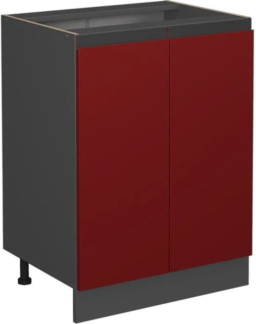 Vicco Küchenunterschrank R-Line J-Shape in Anthrazit und Rot, modern - Bild 2