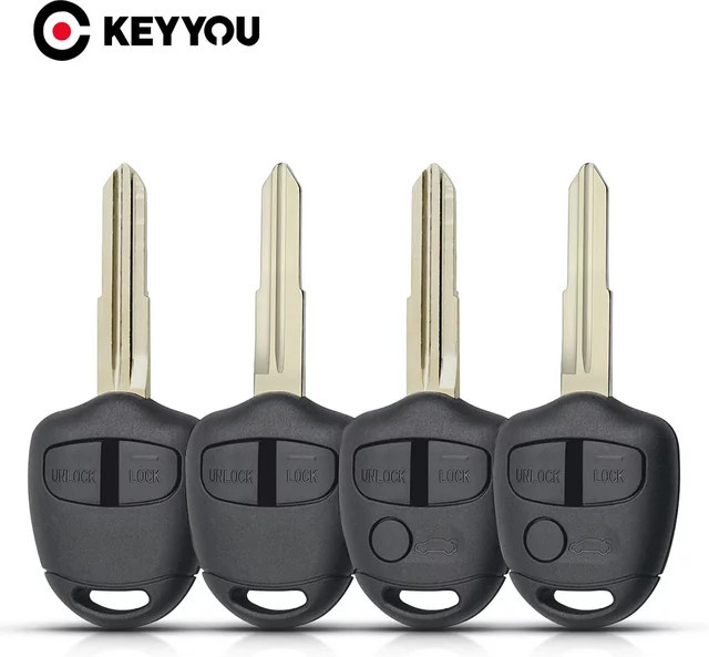 KEYYOU 5er Set Remote Key Shell Gehäuse für Mitsubishi Outlander Grandis Pajero Lancer in Schwarz mit 2 oder 3 Tasten - Bild 1