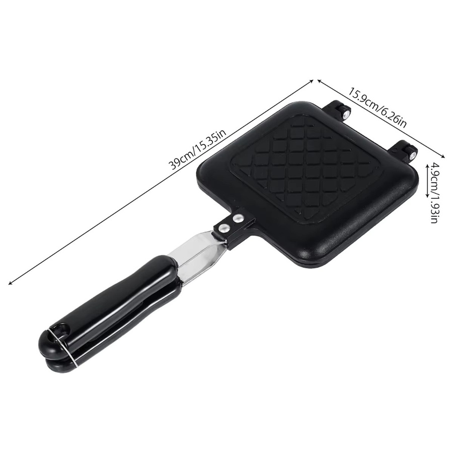Willstar Sandwichmaker mit doppelseitiger Antihaftbeschichtung in Schwarz zum Backen von Toast, Waffeln und Pfannkuchen - Bild 2
