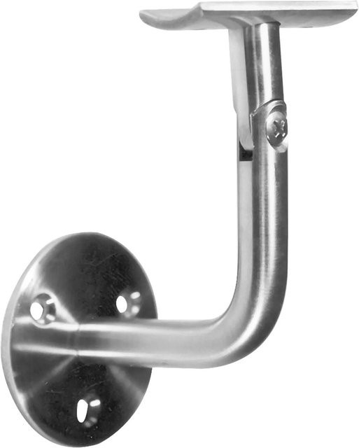 Schösswender Handlaufträger mit Gelenk und Anschraubplatte aus Edelstahl in Silber gebürstet - Bild 1