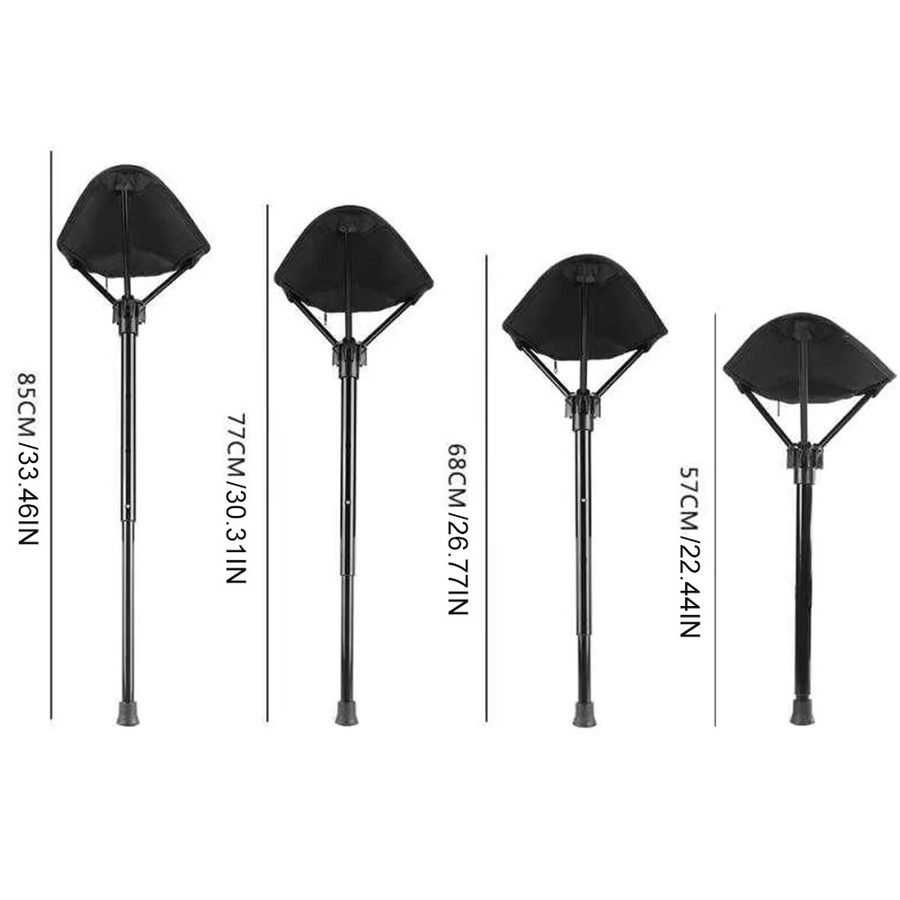 APWIKOGER Teleskop Camping Hocker Dreieck Hocker Schwarz faltbar und einstellbar für Outdoor und Strand - Bild 6