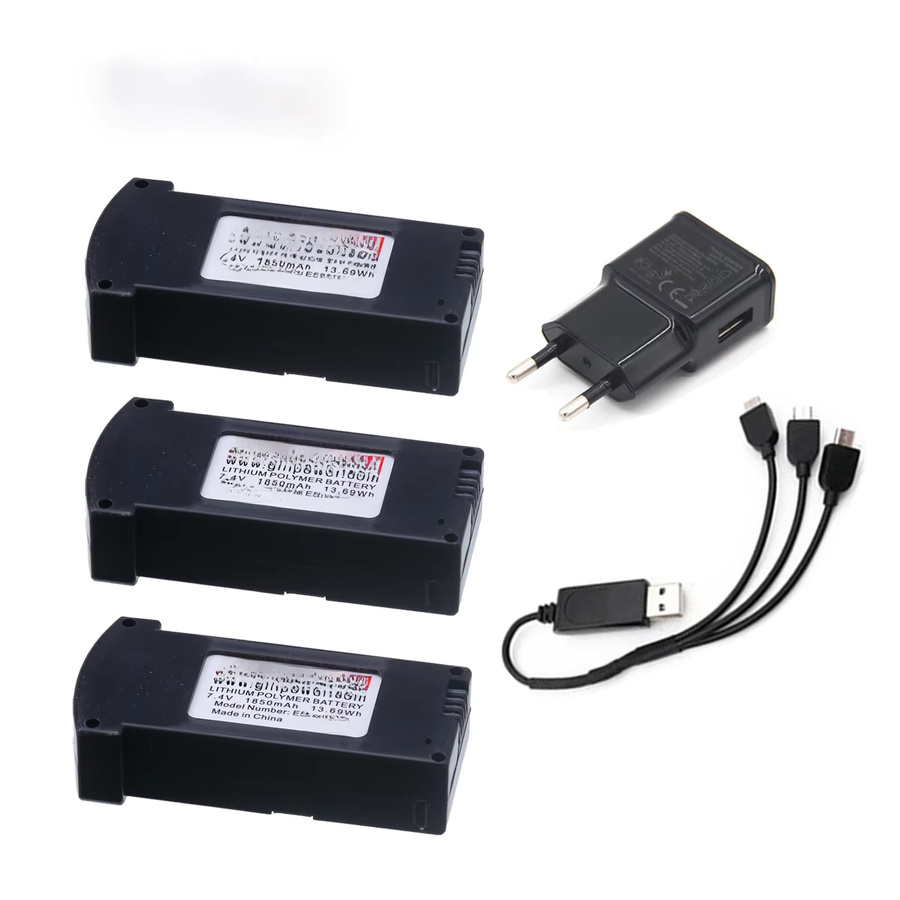 Hobby Hub Original LiPo Batterie JD-22S für E520 E520S RC Drone Quadcopter, 7,4 V, 1850 mAh, 25C, Schwarz - Bild 1