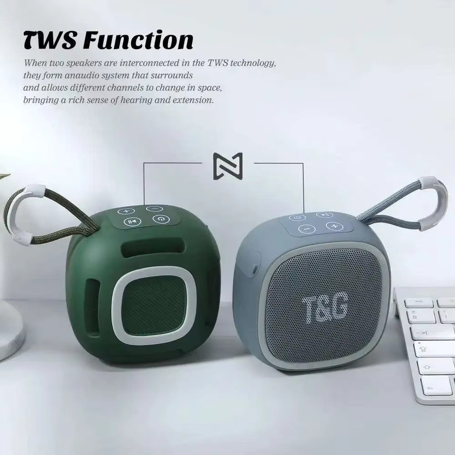 T&G Bluetooth Lautsprecher Tragbare Sound Box mit FM Radio in Grau - Bild 4