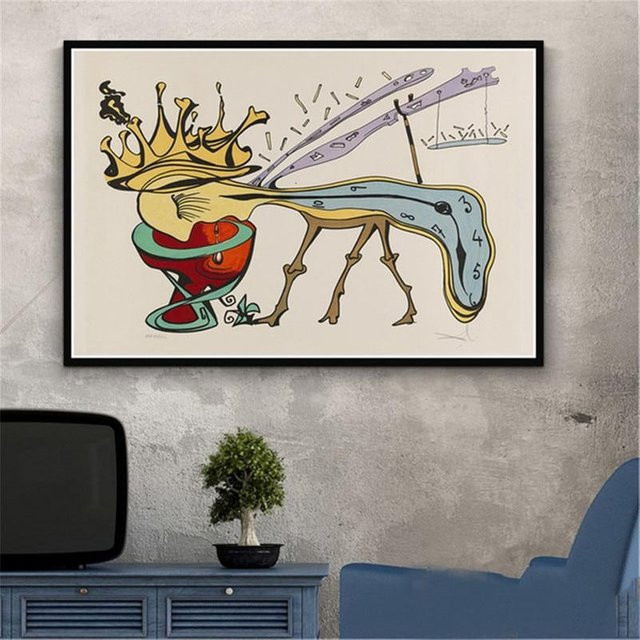 Lisa Gallery Wandkunst Salvador Dali Surrealismus Leinwandbild, Schwarz/Grün, B: 60 cm, H: 90 cm - Bild 1