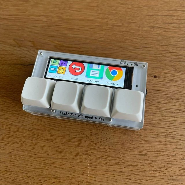 DUTRIEUX Micropad 4 Tasten - Kabelloses programmierbares Makro-Keypad mit Farbdisplay und Hotkeys in Weiß für Windows und PC - Bild 1