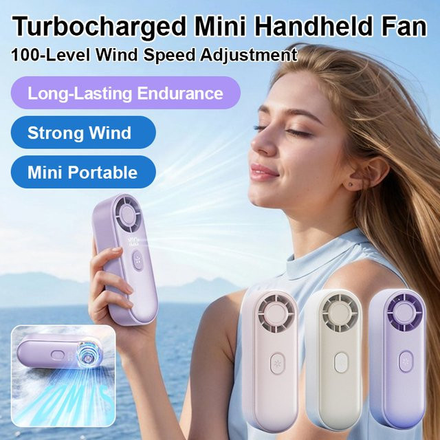Eelhoe Mini-Handventilator, tragbarer USB-Taschen-Turboventilator in Lila - Bild 1