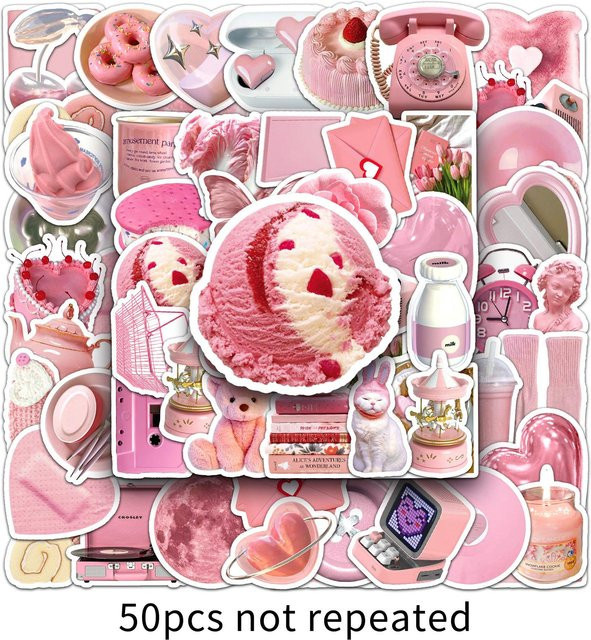 50-teiliges Set Rosa Car Beautiful Sticker Wasserdicht - Bild 1