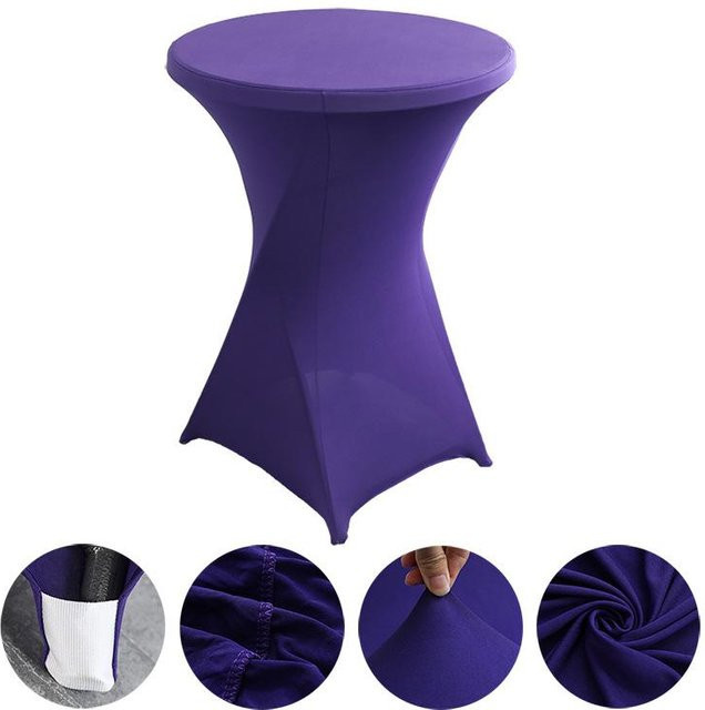 ChicFashion Runde Stretch Tischdecke aus Spandex in Violett, B/T/H: 70 x 110 cm - Bild 1