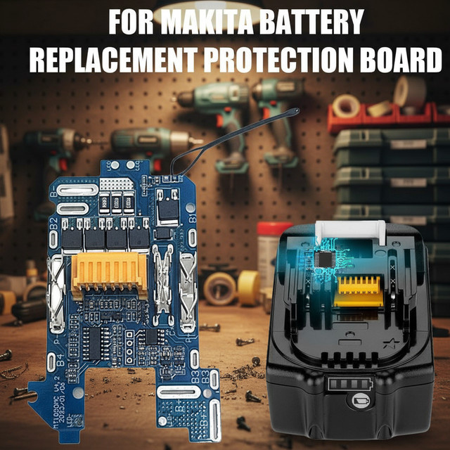 Makita Universal Li-Ion Akku BMS PCB Ladeschutzplatine mit Ladestandsanzeige für 18V BL1830/1840/1850/1860B - Bild 1