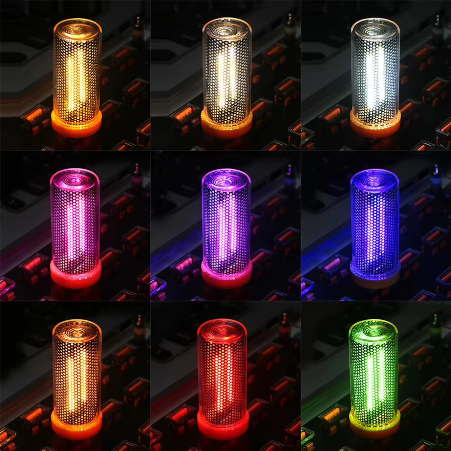 USB LED-Atmosphärenlampe mit Touch-Steuerung und RGB-Multicolor-Effekt, tragbare Glas-Stimmungslampe für Schlafzimmer und Dekoration, transparent - Bild 2