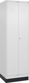 C+P Putzmittel-Spind Classic PLUS mit Sockel, 2 Abteile, Farbe: Weiß/Grau, H x B x T: 195 x 60 x 50 cm, mit Zylinderschloss - Bild 1