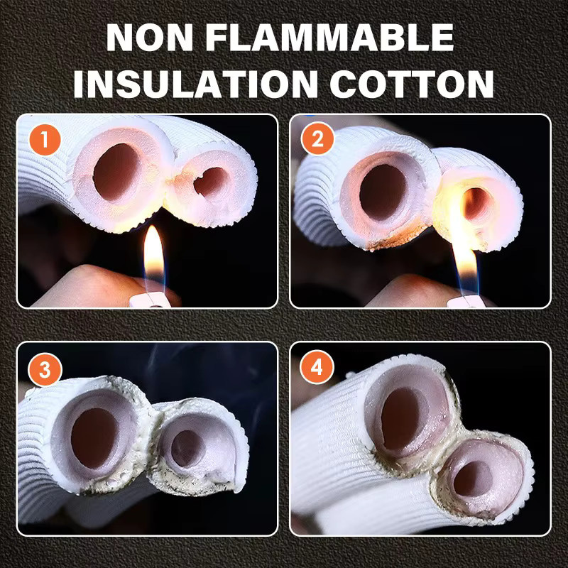 3M Isoliertes Kupfer-Aluminium-Verbindungsrohr Set für Klimaanlagen, 1/4'' und 3/8'', 3m Länge, Weiß - Bild 2