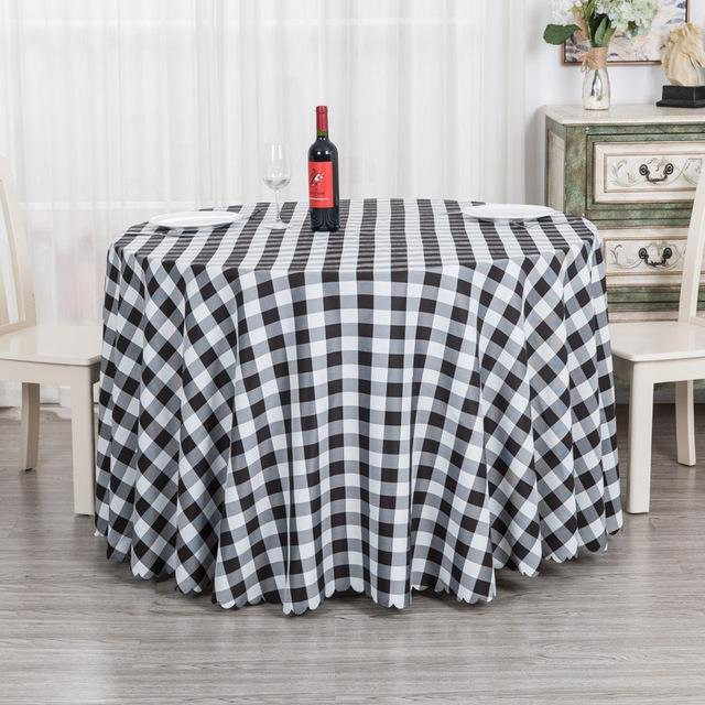 Moderne runde Tischdecke mit Karotten-Design von Your Warm Home, wasserabweisend, Polyester, Schwarz, Durchmesser: 140 cm - Bild 1