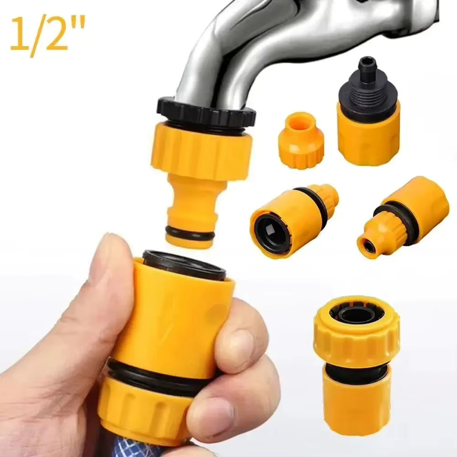 6-teiliges Garten-Schnellschlauchanschluss-Set mit 1/2-Zoll-Ende, inklusive doppelter männlicher Schlauchkupplung und Verbindungsadaptern als Verlängerungsset für dein Schlauchrohr - Bild 3