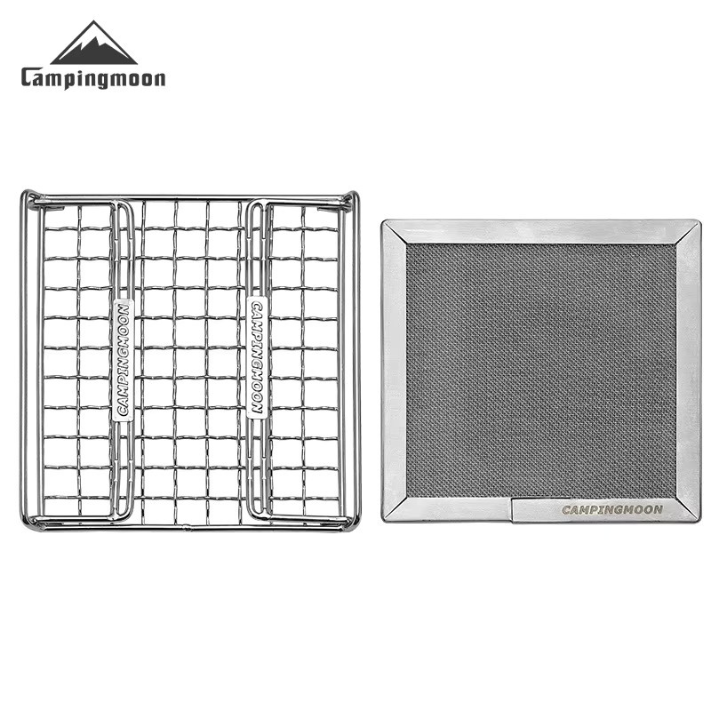 CAMPINGMOON US-1312 Edelstahl-Klapp-Toast-Backnetzfilter in Silber für kleine Gasherde - Bild 3