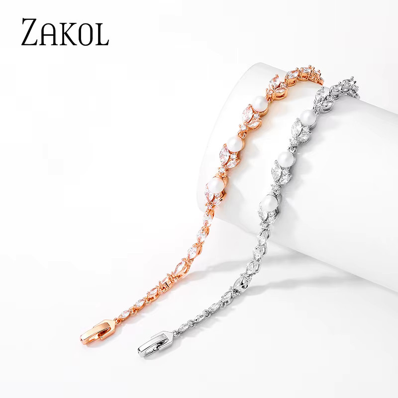 ZAKOL Armband, Zirkonia, Perle, Silber, Damen - Bild 3