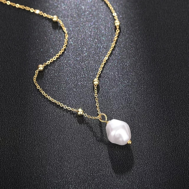 Huitan Halskette mit Anhänger, Perle, Gold, Damen - Bild 1