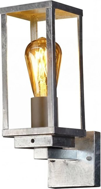 Licht-Erlebnisse Außenwandleuchte aus Aluminium und Glas in Silber mit Dämmerungssensor, IP44, Höhe: 32 cm - Bild 1