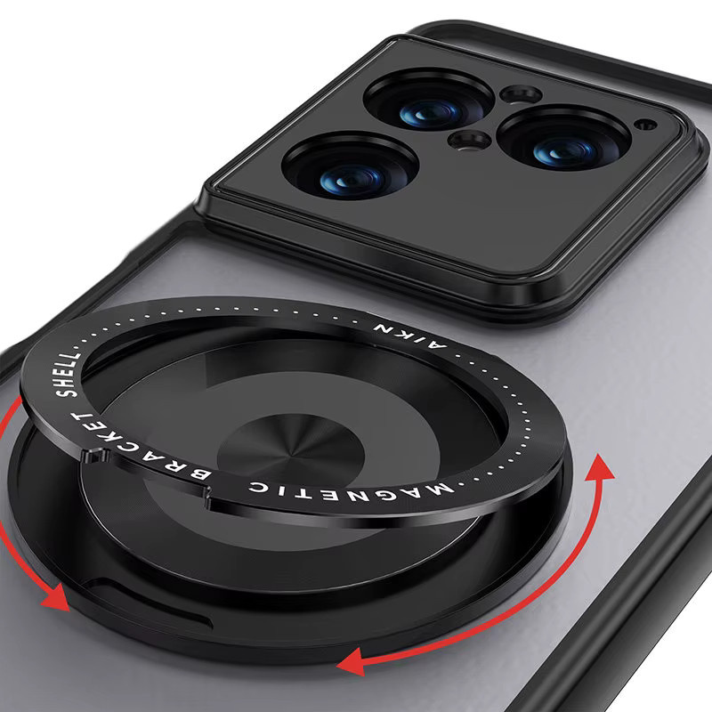 Sony Xperia 1 VIII MagSafe Hülle mit 360 Grad Ring in Transparent und Pink, matte PC-Handyhülle mit rutschfestem Stoßfänger - Bild 4