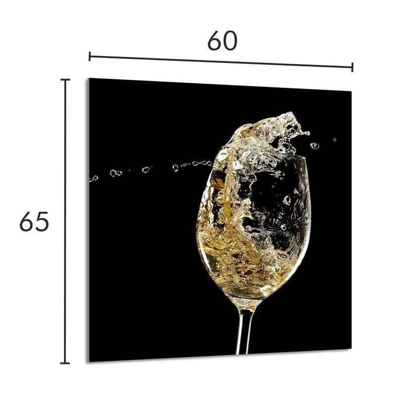 Modernes Küchenrückwand Glas Paneel in Weinrot, rahmenlos, B: 60 cm, H: 65 cm - Bild 1