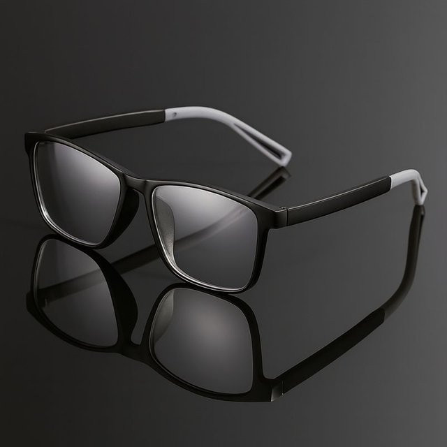 TR90 Lesebrille Herren, Vollrand, rechteckig, schwarz - Bild 1