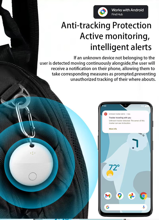 leapii Tracker-Tag Smart Tag in Weiß kompatibel mit Google Find My Device App für Android als Schlüssel- und Gegenstandsfinder für Gepäck, Rucksack und Koffer - Bild 2