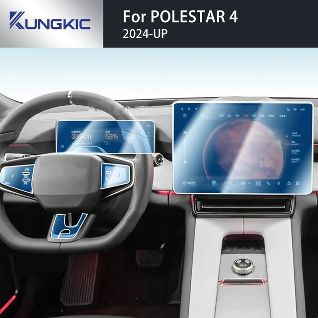 KUNGKIC TPU Schutzfolie für Polestar 4 2024-2026 Armaturenbrett und Navigationszentrum in Transparent - Bild 1