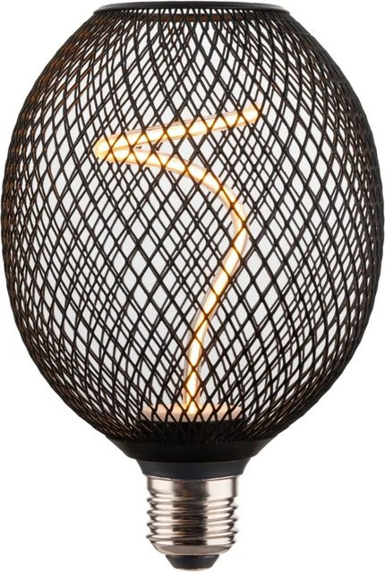 ENOVALITE LED Filament Leuchtmittel BUBBLE Vintage MESH E27 Dimmbar Warmweiß Schwarz - Bild 1